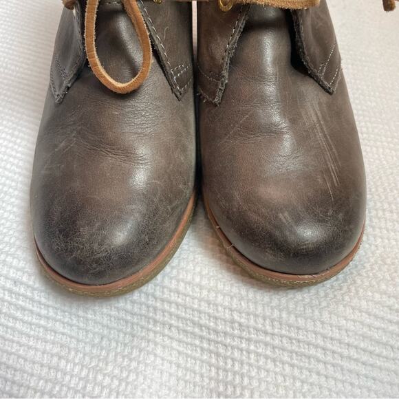 Sperry Women's Gray Harlow Burnished Leather Wedge Bootie Size 6 - Picture 3 of 7